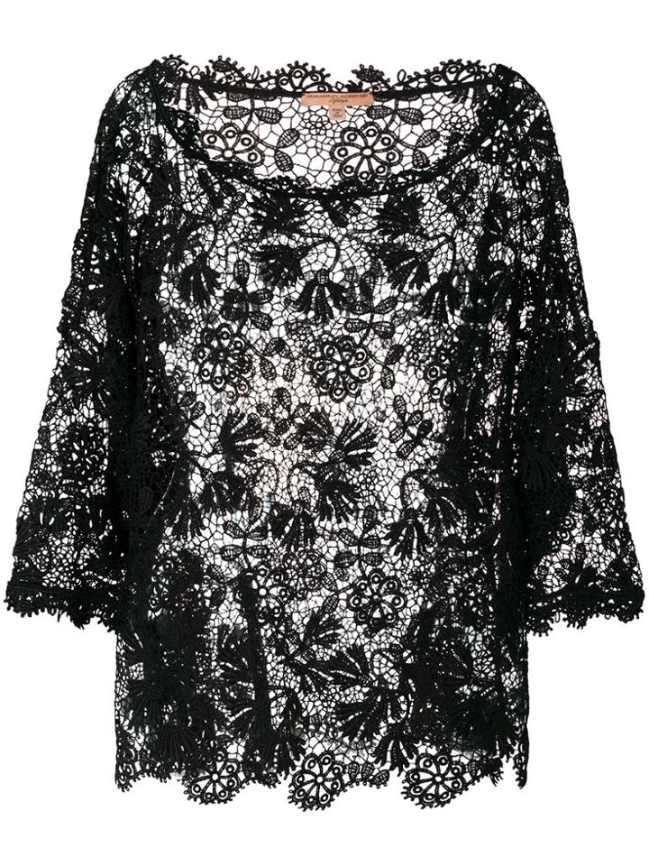 Ermanno Scervino Lace-embroidered Blouse - Black