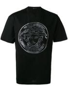 Versace Embroidered Faded Medusa T-shirt - Black