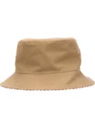 Maison Michel Gingham Bucket Hat, Women's, Size: Large, Brown, Cotton
