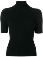 Thom Browne Striped Half-and-half Rib Knit Turtleneck In Fine Merino