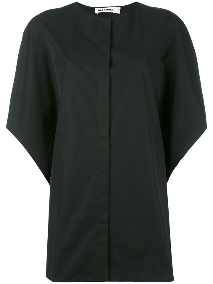 Jil Sander - Oversized Pleat Shirt - Women - Cotton - 36, Black, Cotton