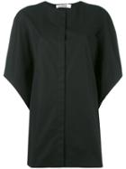 Jil Sander - Oversized Pleat Shirt - Women - Cotton - 36, Black, Cotton