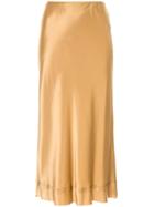 Lee Mathews Midi Satin Skirt - Gold
