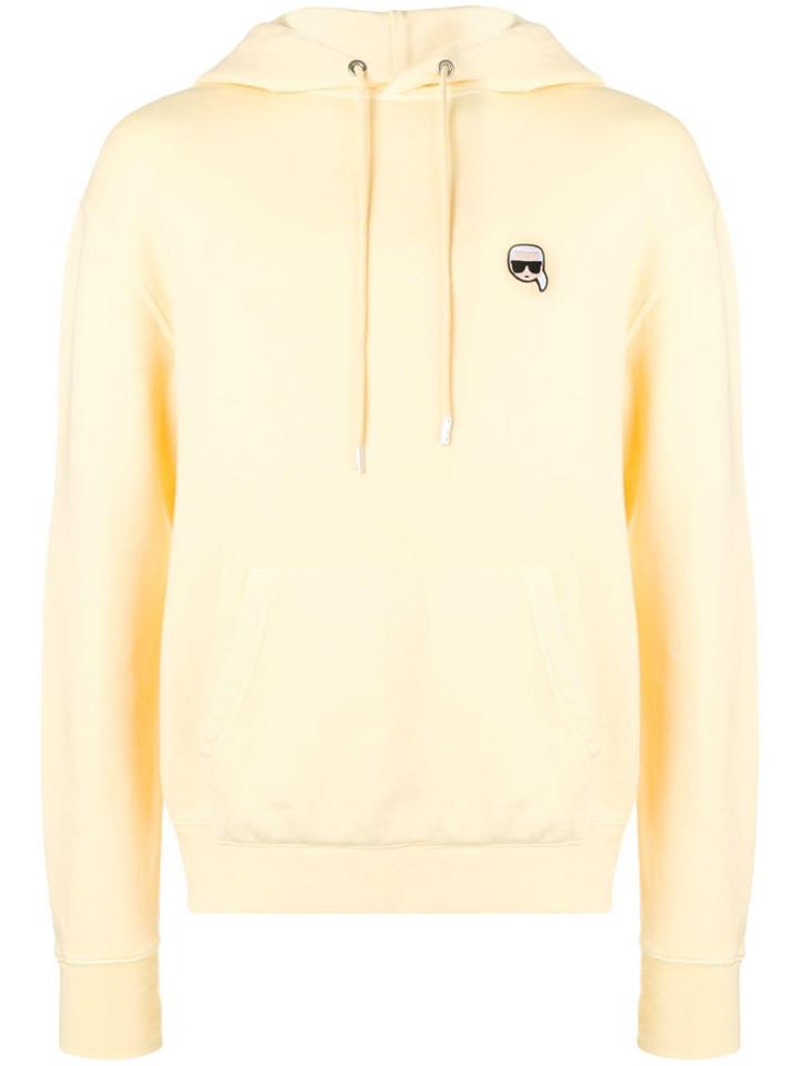 Karl Lagerfeld Small Ikonik Patch Hoodie - Yellow