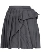 Y/project Pleated Ruched Wool Blend Mini Skirt - Grey