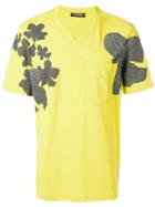 Neil Barrett Floral Print T-shirt - Yellow