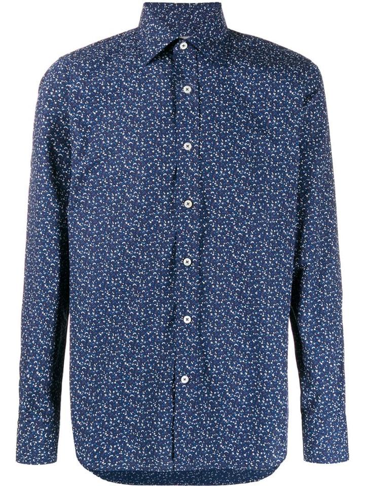Canali Floral Paisley Print Shirt - Blue