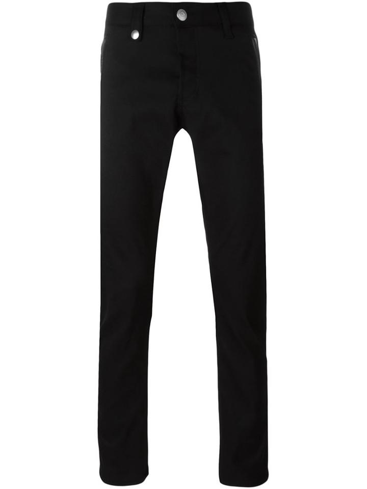 Alexander Mcqueen Leather Pocket Jeans, Men's, Size: 48, Black, Leather/polyamide/spandex/elastane