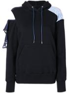 Sacai Deconstructed Cold Shoulder Hoodie - Blue
