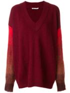 Agnona Contrast Sleeve Fitted Sweater - Red