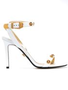 Versace Medal Ankle Sandals - White