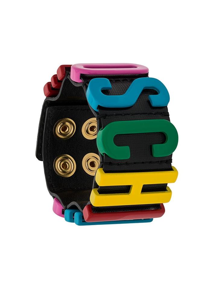 Moschino Logo Cuff Bracelet - Black