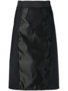 Dolce & Gabbana Satin-panelled Skirt - Black