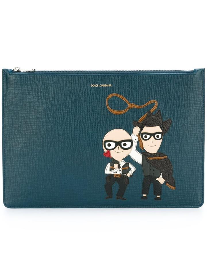 Dolce & Gabbana Designer's Patch Zip Clutch