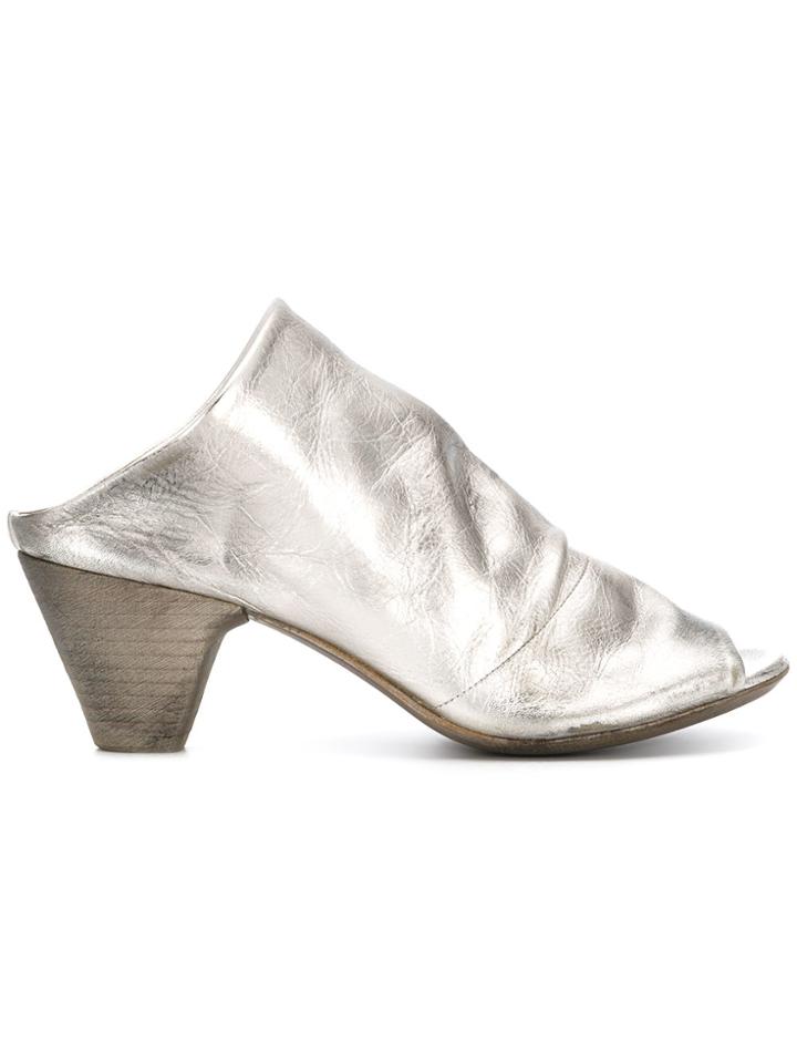 Marsèll Peep Toe Mules - Metallic