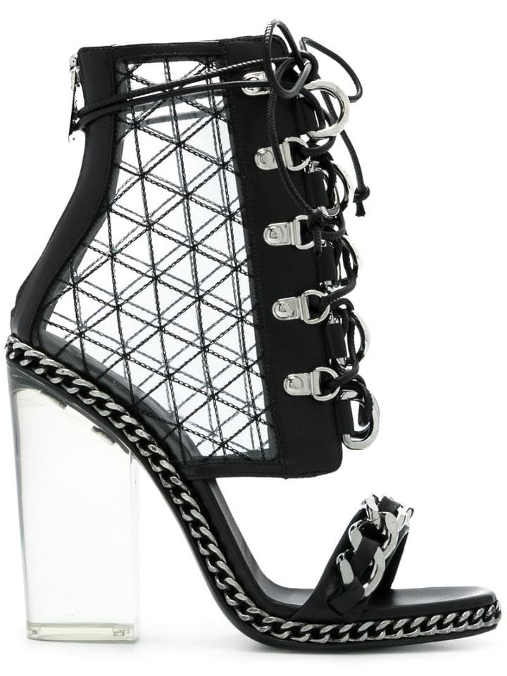 Balmain Diane Transparent Heel Sandals - Black