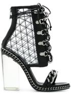 Balmain Diane Transparent Heel Sandals - Black