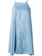 P.a.r.o.s.h. Segeod Embroidered Dress, Women's, Blue, Silk/polyamide/viscose/polyester