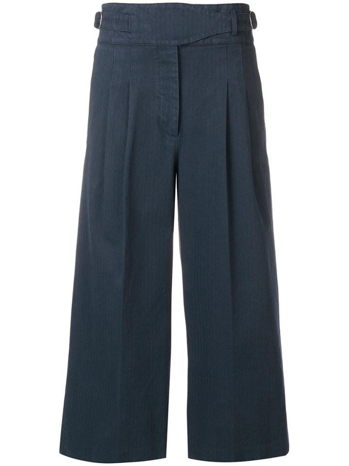 Golden Goose Deluxe Brand Pleated Cropped Trousers - Blue