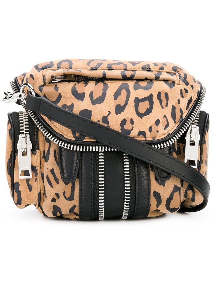 Alexander Wang Leopard Print Zipped Crossbody Bag - Brown