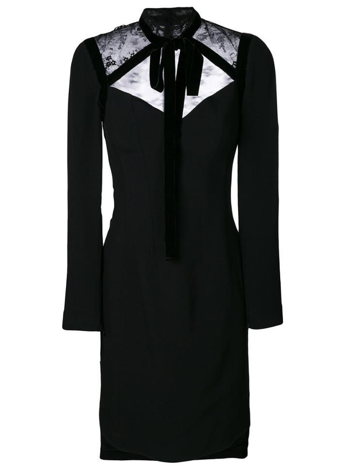 Elie Saab Tied Neck Mini Dress - Black