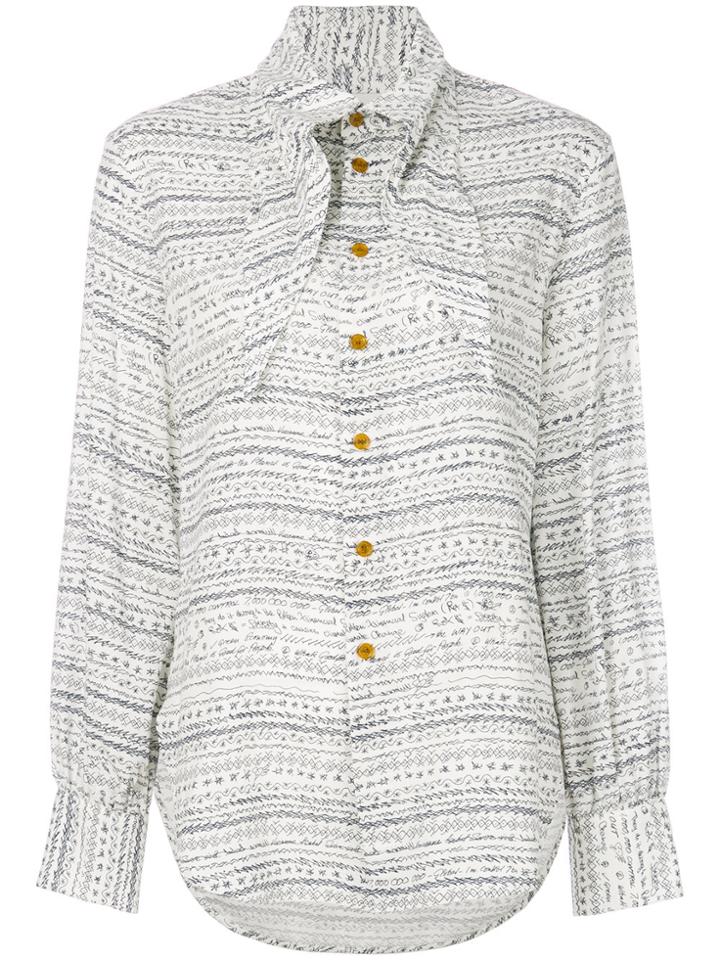 Vivienne Westwood Tie-collar Doodle Print Shirt - White