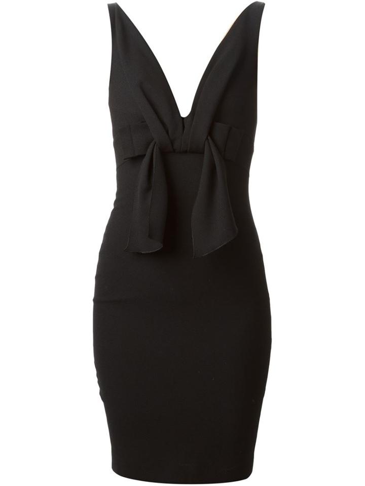 Dsquared2 Bow Detail Dress, Women's, Size: 40, Black, Polyester/spandex/elastane/virgin Wool