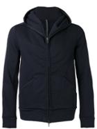 Attachment - Seamed Zip Hoodie - Men - Cotton/polyurethane - Ii, Blue, Cotton/polyurethane