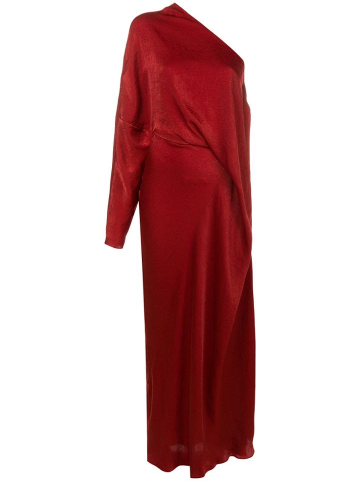 Esteban Cortazar One-shoulder Draped Dress - Red