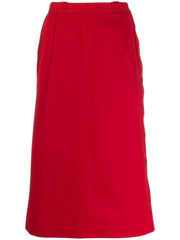 Gucci Vintage 1980's High Waisted Skirt - Red