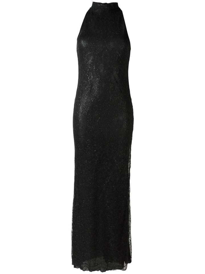 Romeo Gigli Vintage Lace Overlay Evening Dress - Black