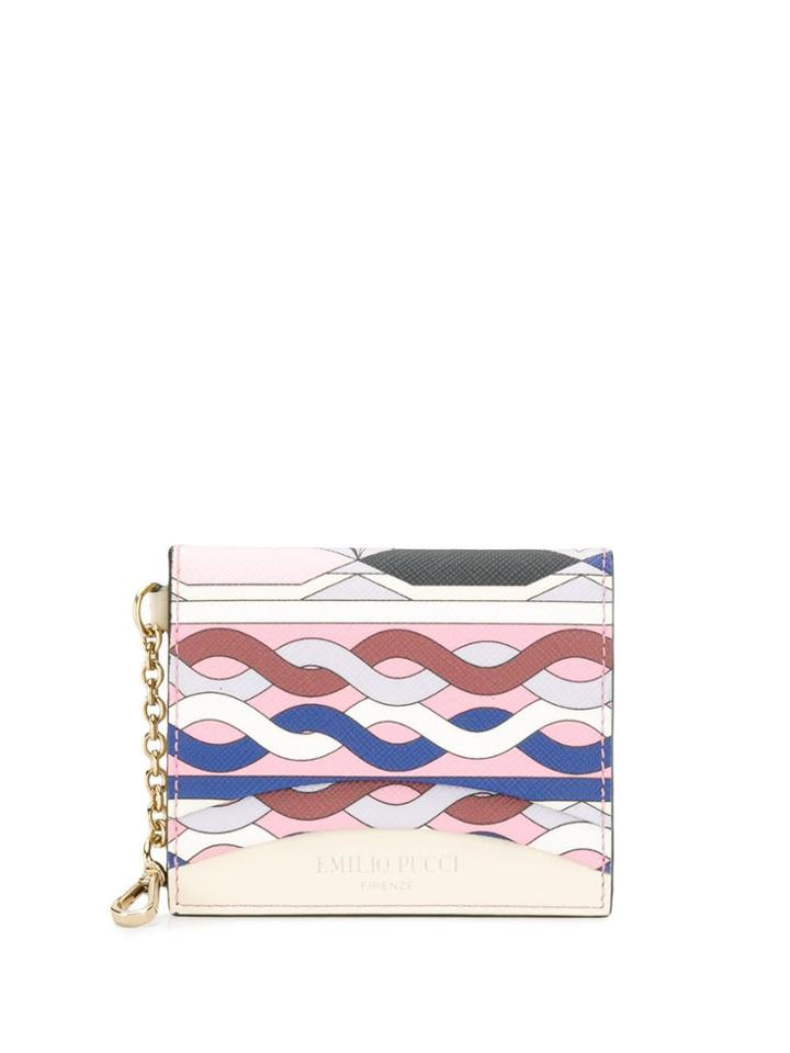 Emilio Pucci Printed Chain Cardholder - White