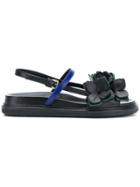 Marni Floral Fussbet Sandals - Black