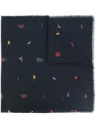 Gucci Embroidered Scarf - Black