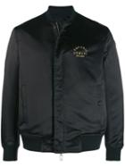 Emporio Armani Logo Embroidered Bomber Jacket - Black