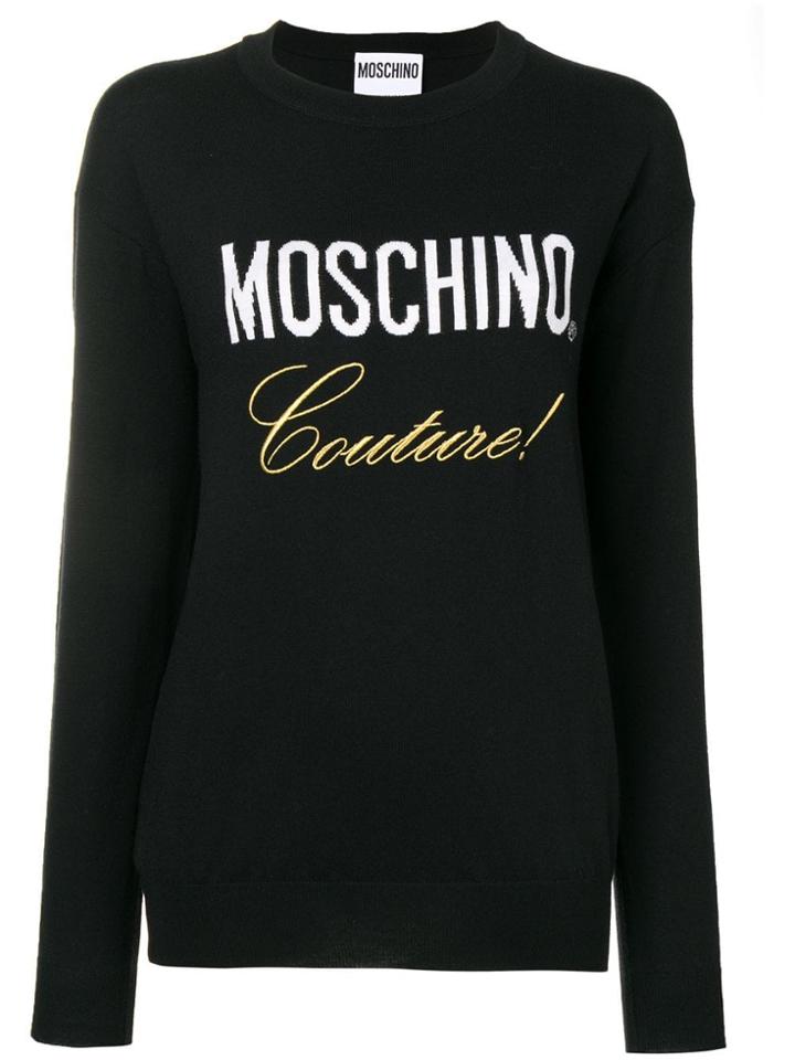 Moschino Logo Knitted Sweatshirt - Black