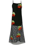 House Of Holland - Embroidered Mesh Dress - Women - Cotton/polyester - 12, Black, Cotton/polyester