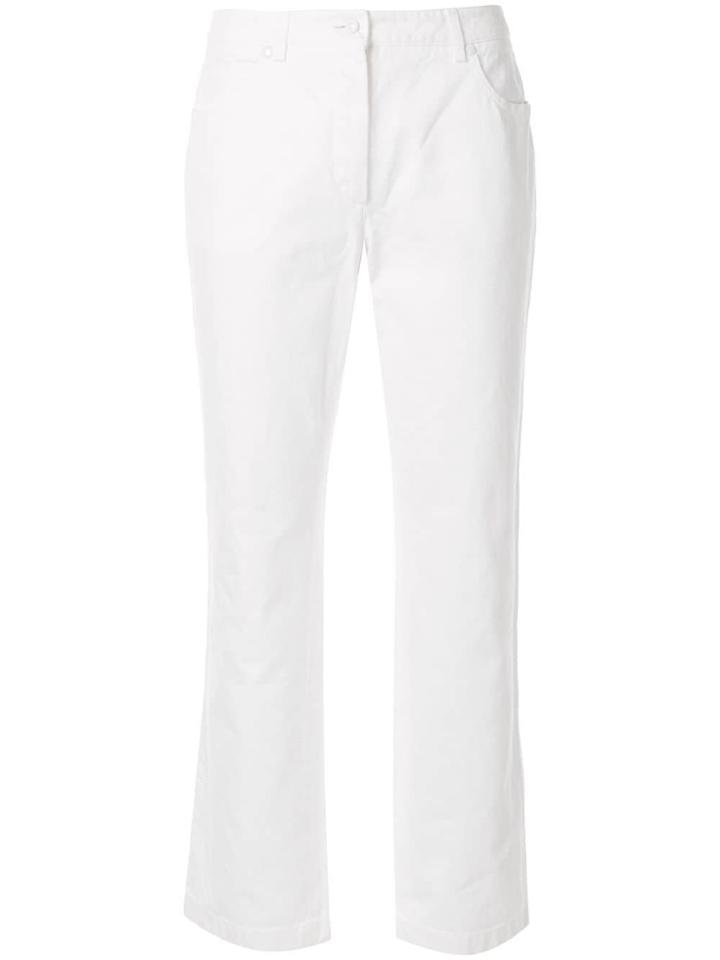Chanel Pre-owned Diamond Quilted Slim-fit Trousers - White