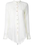 Aleksandr Manamïs - Band Collar Blouse - Women - Ramie - 2, White, Ramie