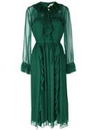 No21 Pleated Frill Dress - Green