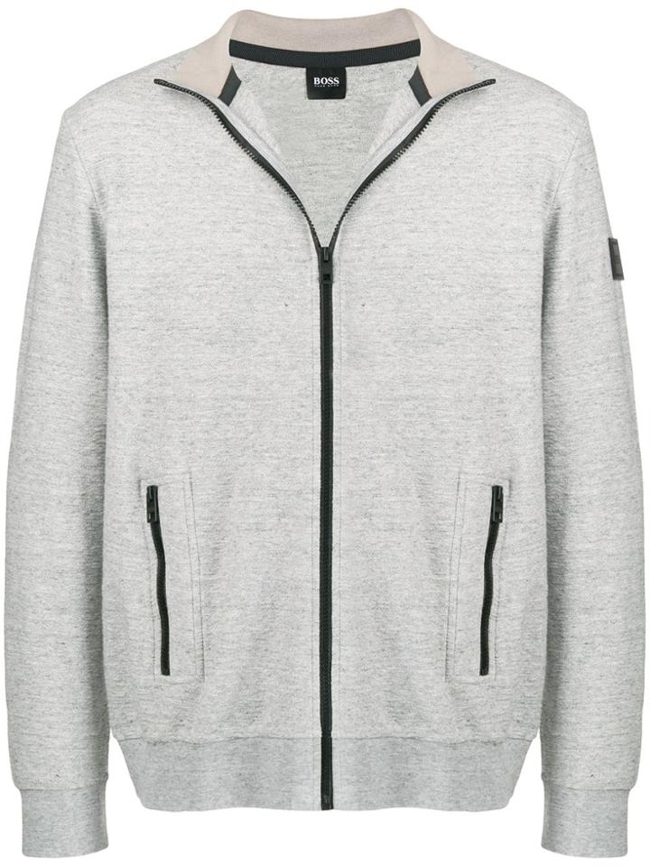 Boss Hugo Boss Zipped Fitted Sweatshirt - Grey