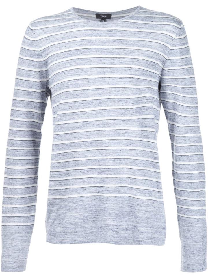 Vince Striped Sweater, Men's, Size: Xl, Blue, Cotton/modal/cashmere