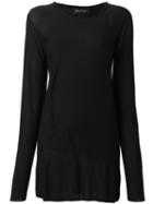 Andrea Ya'aqov Scoop Neck Top, Women's, Size: Small, Black, Viscose/merino/nylon