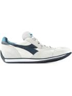 Diadora Panelled Lace-up Sneakers, Men's, Size: 8.5, White, Cotton/rubber/suede