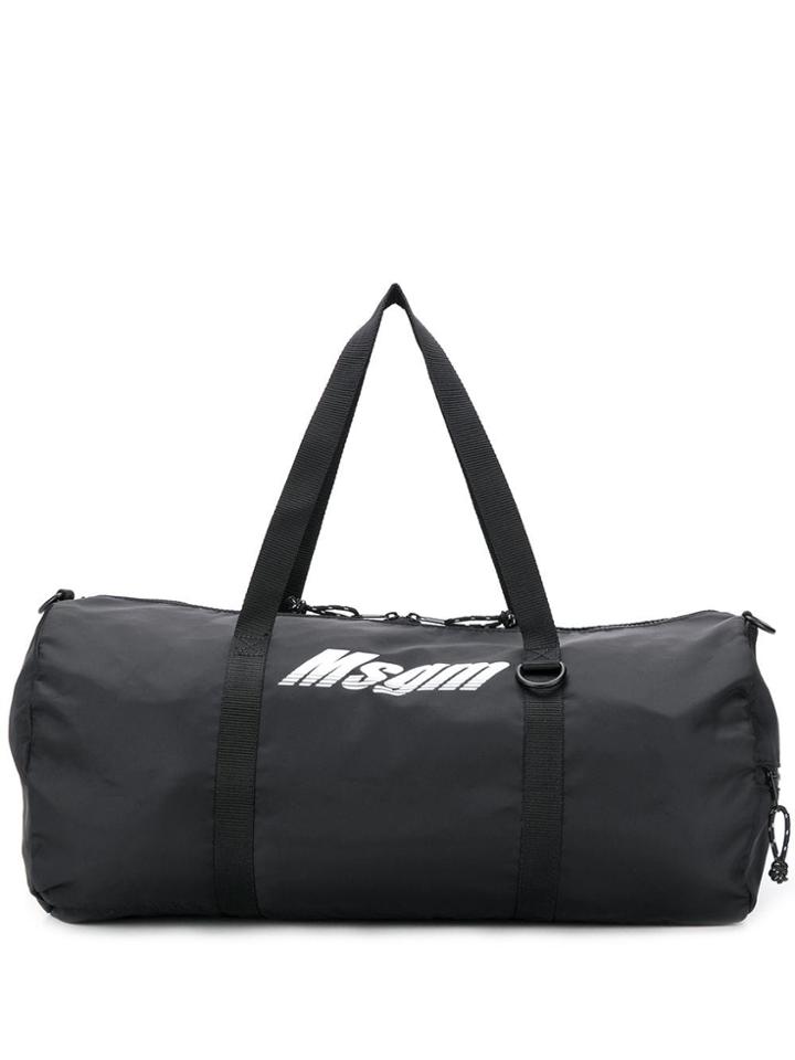 Msgm Logo Print Duffle Bag - Black