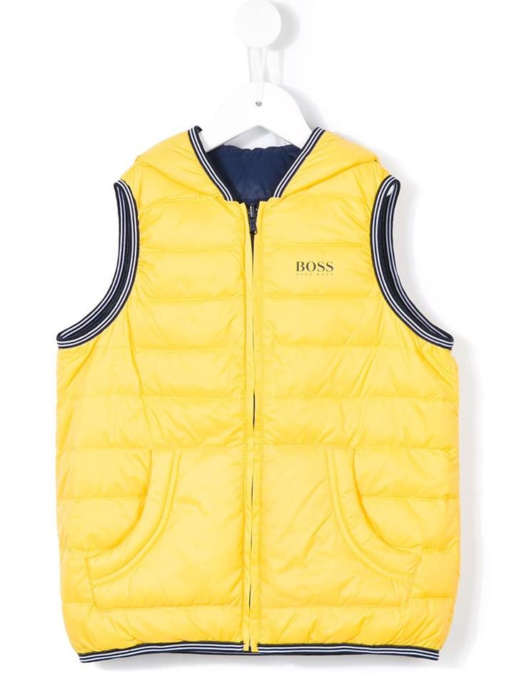 Boss Kids Reversible Padded Gilet, Boy's, Size: 6 Yrs, Yellow/orange