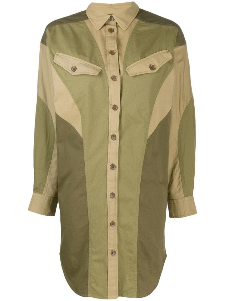 Isabel Marant Étoile Oversized Colour-block Shirt - Green