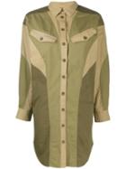 Isabel Marant Étoile Oversized Colour-block Shirt - Green