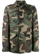 Philipp Plein Camouflage Print Short Parka - Green