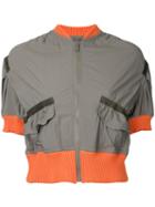 Kolor Cropped Bomber Jacket, Women's, Size: 2, Green, Nylon